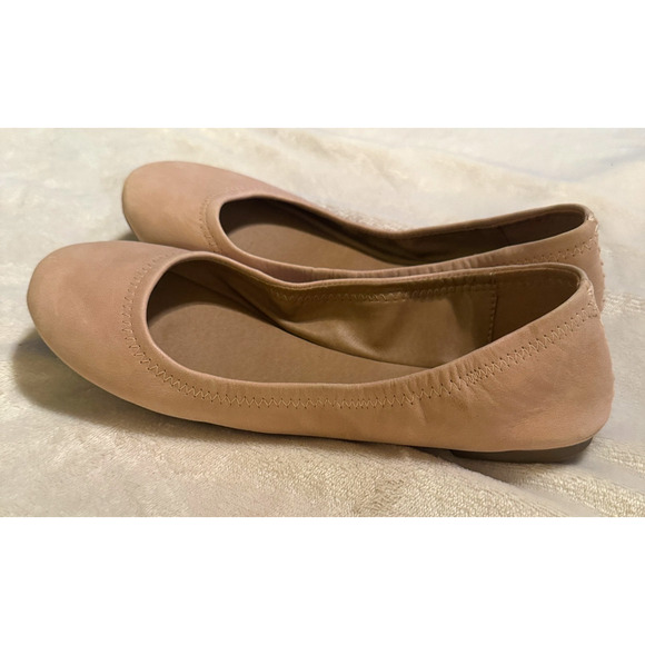 Lucky Brand Erin Leather Ballet Flats Beige womens Size 8.5 tan - Picture 1 of 6